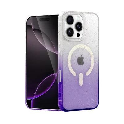 BUĞZ İphone 16 Pro Max Pummel Shiny Magsafe Kapak - Mor