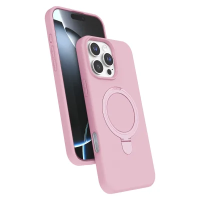 BUĞZ İphone 16 Pro Max Regal Magsafe Standlı Kapak - Açık Pembe