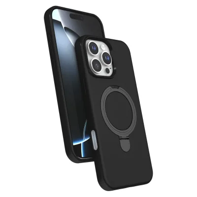 BUĞZ İphone 16 Pro Regal Magsafe Standlı Kapak - Siyah