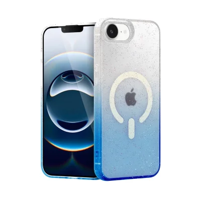 BUĞZ İphone 16e Pummel Shiny Magsafe Kapak - Mavi