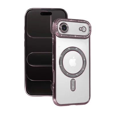 BUĞZ İphone 17 Air Joke Simli Magneticsafe Kılıf - Pembe