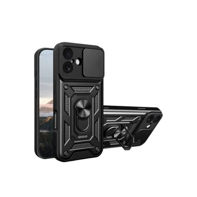 BUĞZ İphone 17 Pars Lens Yüzüklü Silikon - Siyah