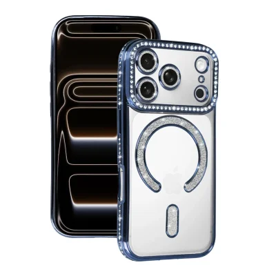 BUĞZ İphone 17 Pro Joke Simli Magneticsafe Kılıf - Mavi