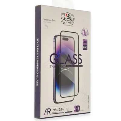 BUĞZ İphone 17 Pro Max Bilvis 3d Cam Ekran Koruyucu - Siyah