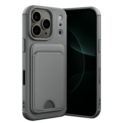 BUĞZ İphone 17 Pro Max Kelvin Kartvizitli Silikon - Gri