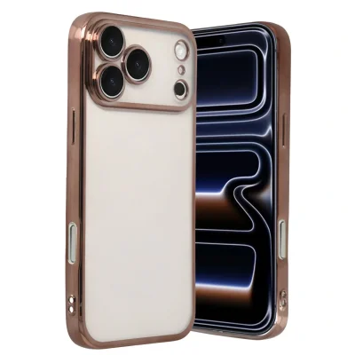 BUĞZ İphone 17 Pro Max Razer Lensli Silikon - Çöl Titanyum