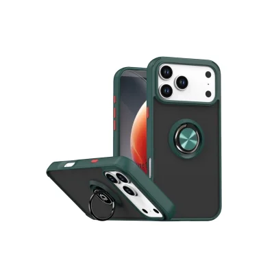 BUĞZ İphone 17 Pro Montreal Yüzüklü Silikon Kapak - Yeşil