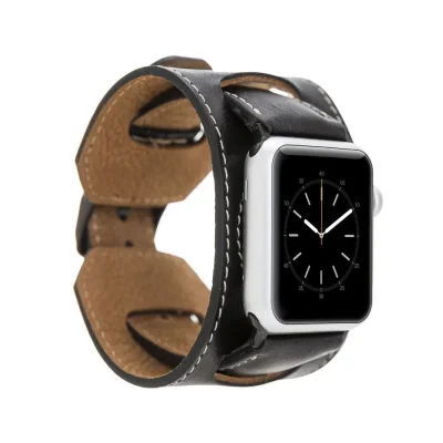  Apple Watch Uyumlu Deri Kordon 42-44-45mm Cuff RST1