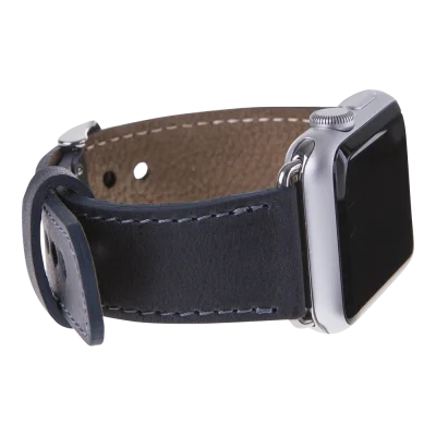  Apple Watch Uyumlu Deri Kordon 42-44-45mm CZ01 Lacivert