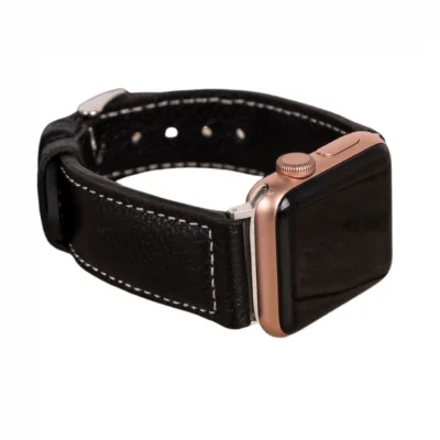  Apple Watch Uyumlu Deri Kordon 42-44-45mm NM4-AS1 Siyah