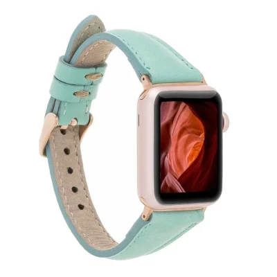  Apple Watch Uyumlu Deri Kordon 42-44-45mm Slim BRN7