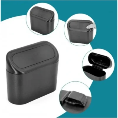 BUĞZ Araba Çöp Kutusu Kapaklı Organize Siyah Renk