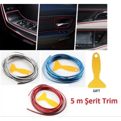  Araba Dekorasyon Şeridi 5 Metre Trim Şeridi - 1 Adet Fiyatıdır-Renk Bildirin