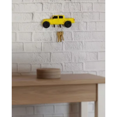 BUĞZ Araba Figürlü Duvar Anahtarlığı Ev ve Ofis İçin Dekoratif Tasarım