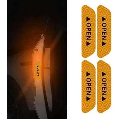 BUĞZ Araba Kapı Açık Uyarı Reflektörü Etiket Sticker 4lü 9.5x2.5cm Sarı
