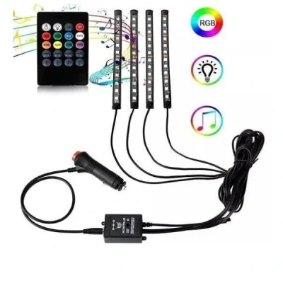 BUĞZ Araç İçi Ayak Altı Sese Duyarlı Şerit Led 4lü Set