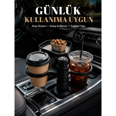 BUĞZ Araç İçi Bardaklık Organizeri Çok Amaçlı İçecek ve Eşya Tutucu