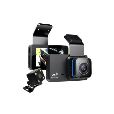 BUĞZ Araç içi çift lens wifi dash cam 1080P gece görüşlü çarpışma algılamalı video kamera