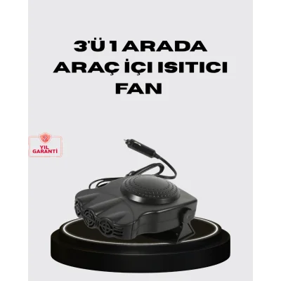 BUĞZ Araç İçi Isıtıcı ve Fan 3’ü 1 Arada 12V Çakmak Girişli ve Hızlı Isınma Özellikli
