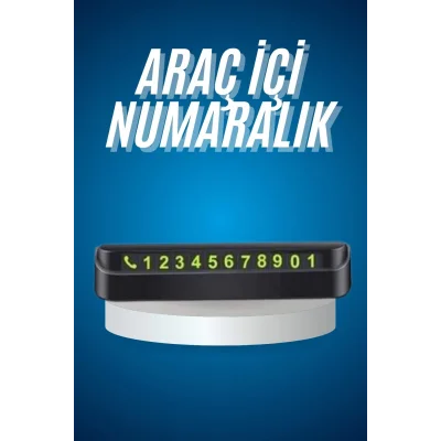  Araç İçi Numaratör Numaralık Oto Cam Kartı Fosforlu Numaratör