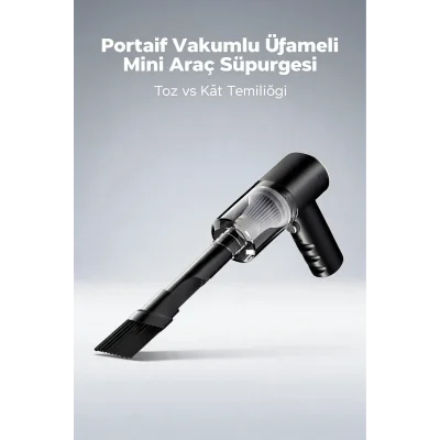 BUĞZ Araç İçi Portatif Süpürge Mini El Süpürgesi Kompakt Kullanışlı Temizlik Cihazı Modeli