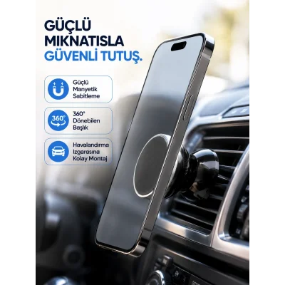BUĞZ Araç İçi Telefon Tutucu Mıknatıslı Havalandırma Izgarası Telefon Standı
