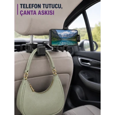 BUĞZ Araç Koltuk Arkası Telefon Tutucu ve Çanta Askısı Aparatı