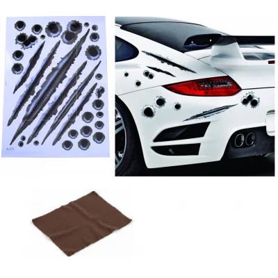 BUĞZ Araç Sticker Seti Yara Bere Oto Sticker Yara Şeklinde 3D