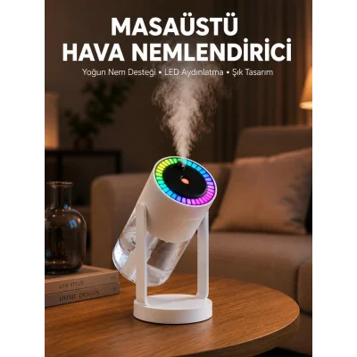 BUĞZ Araç ve Ev İçin Hava Nemlendirici Projektörlü Sessiz Buhar Yeni Nesil