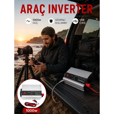 BUĞZ Araçtan Elektrik Kullanımı Sağlayan 1000W Akü İnvertör