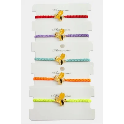  Arı Makrome Örgülü Bileklik