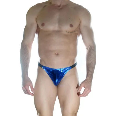 BUĞZ Arkası Büzgülü Mavi Lame Brazillian Slip