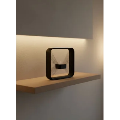 BUĞZ Askılı Kare Mumluk Duvar Dekoru Loş Salon ve Modern Mekanlar