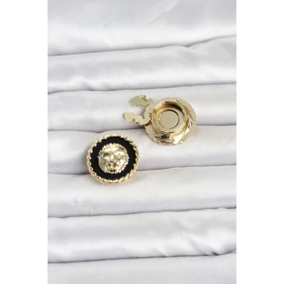 BUĞZ Aslan Model Gold Renk Düğme veya Manşet Broşu