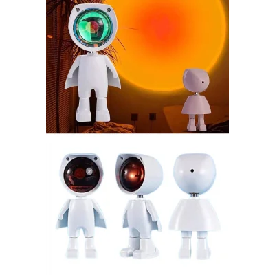 BUĞZ Astronot Işık Projektörü Gökkuşağı Projeksiyon Gece Lambası Hediyelik - Lisinya