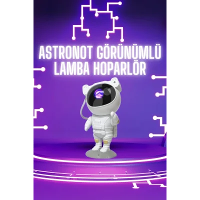  Astronot Şeklinde Bluetooth Hoparlör Gökyüzü Kumandalı Aydınlatma Lamba