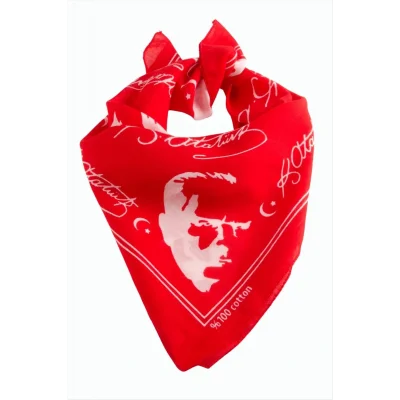 BUĞZ Atatürk İmzalı Desenli Bandana 50*50