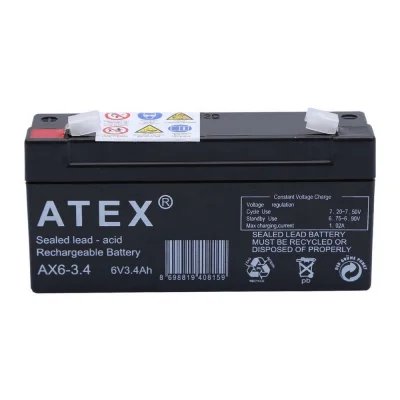 BUĞZ Atex Ax6-3.4 6v 3.4ah Yatay Akü