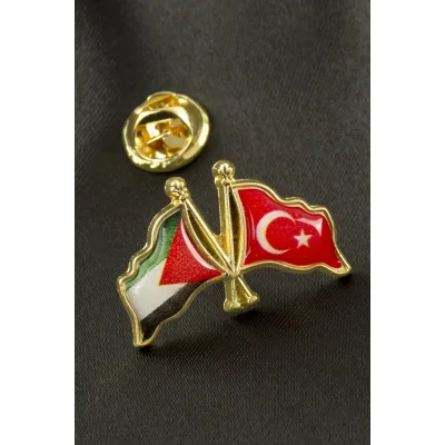 BUĞZ Ay Yıldız Filistin Yaka Rozet
