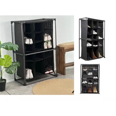 BUĞZ Ayakkabı Rafı - 15 Bölmeli Kumaş Ayakkabı Dolabı