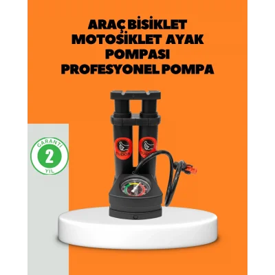 BUĞZ Ayaklı Bisiklet Pompası Basınç Göstergeli Çok Amaçlı