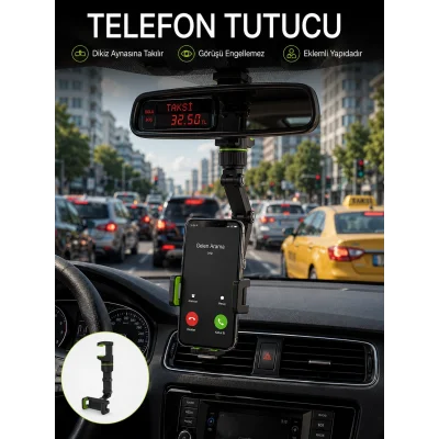 BUĞZ Ayarlanabilir Dikiz Aynası Telefon Tutucu Görüş Açısını Engellemeyen Araç Aparatı