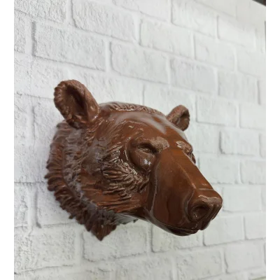 BUĞZ Ayı Başı Duvar Dekoru Modern Asılabilir Heykel 25x19 cm - Lisinya