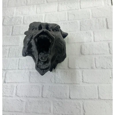 BUĞZ Ayı Tasarım Siyah 3D Duvar Heykeli - Lisinya