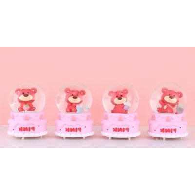 BUĞZ Ayıcıklı Işıklı Kar Küresi 7 Cm Alk3102