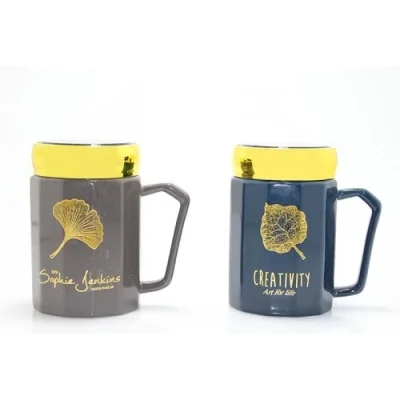  Ayna Kapaklı Porselen Kupa Bardak