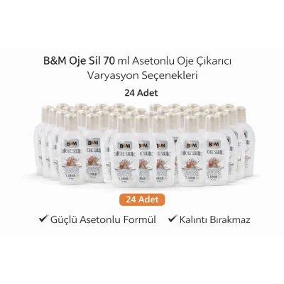 BUĞZ B&M Oje Sil 70 ml Asetonlu Oje Çıkarıcı Güçlü Formül 24 ADET