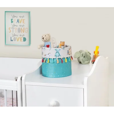 BUĞZ Baby Kullanımı Kolay Desenli Taşınabilir Düzenleyici Püsküllü Yuvarlak Sepet(yeşil) ( BUĞZ )