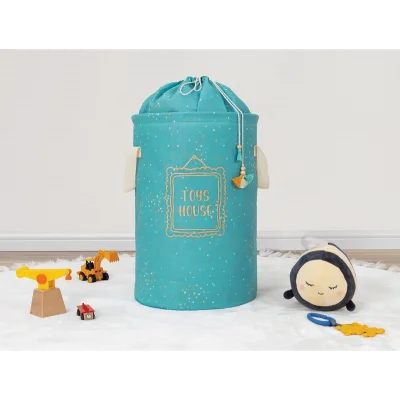 BUĞZ Baby Kullanımı Kolay Desenli Taşınabilir Torbalı Yuvarlak Sepet(yeşil) 04270 ( BUĞZ )