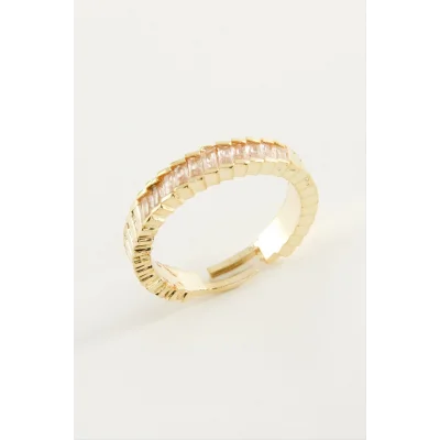  Baget Taşlı Metal Yüzük